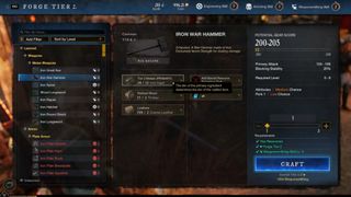 New World weaponsmithing tier 2 metals and primary ingredients