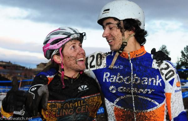 Kathy Pruitt and Adam Craig enjoying their victories.