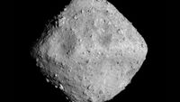 The asteroid Ryugu, as seen by Japan's Hayabusa2 spacecraft on June 26, 2018.