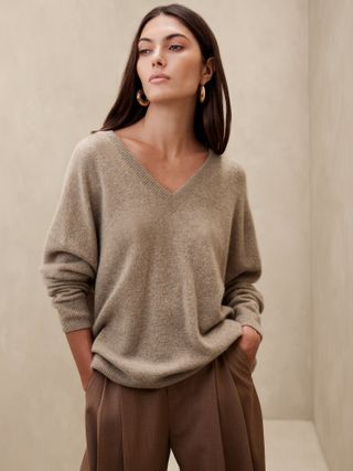 Banana Republic, Caro Lightweight Cashmere V-Neck Sweater