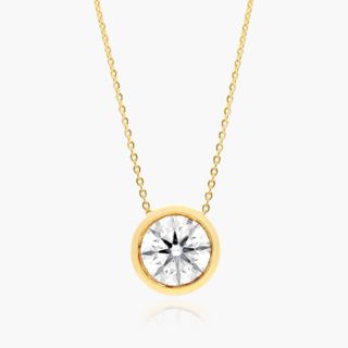 14k Yellow Gold Bezel Lab-Grown Diamond Pendant (0.25 Ctw - F-G / Vs2-Si1)