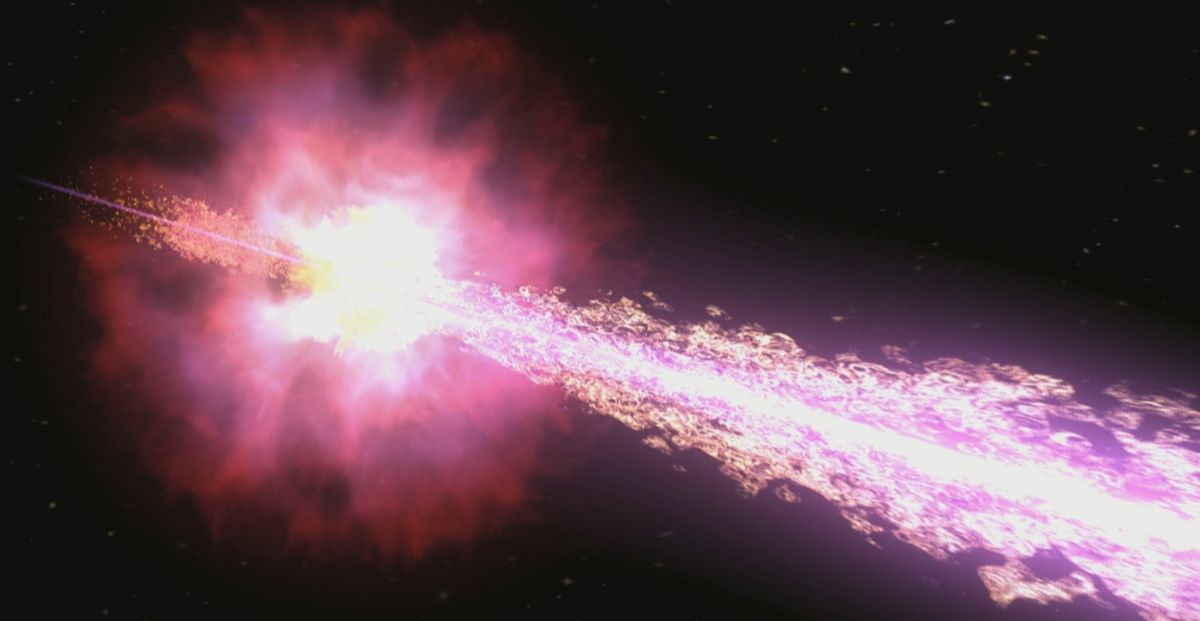 Brightest gamma-ray burst produces jet