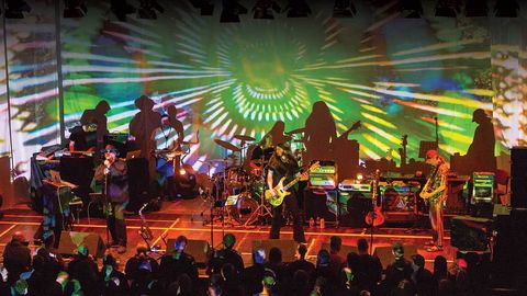Hawkwind live on stage with projections