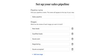 Screenshot of customizing a sales pipeline in Keap