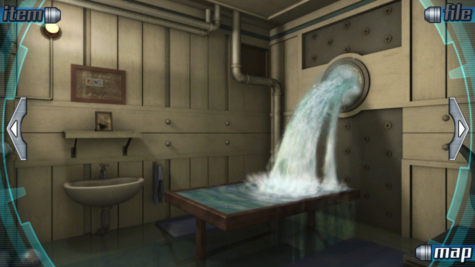 A screenshot of one of the best visual novel games, Zero Escape: The Nonary Games.