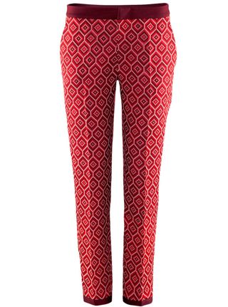 H&M burgundy patterned trousers, £34.99