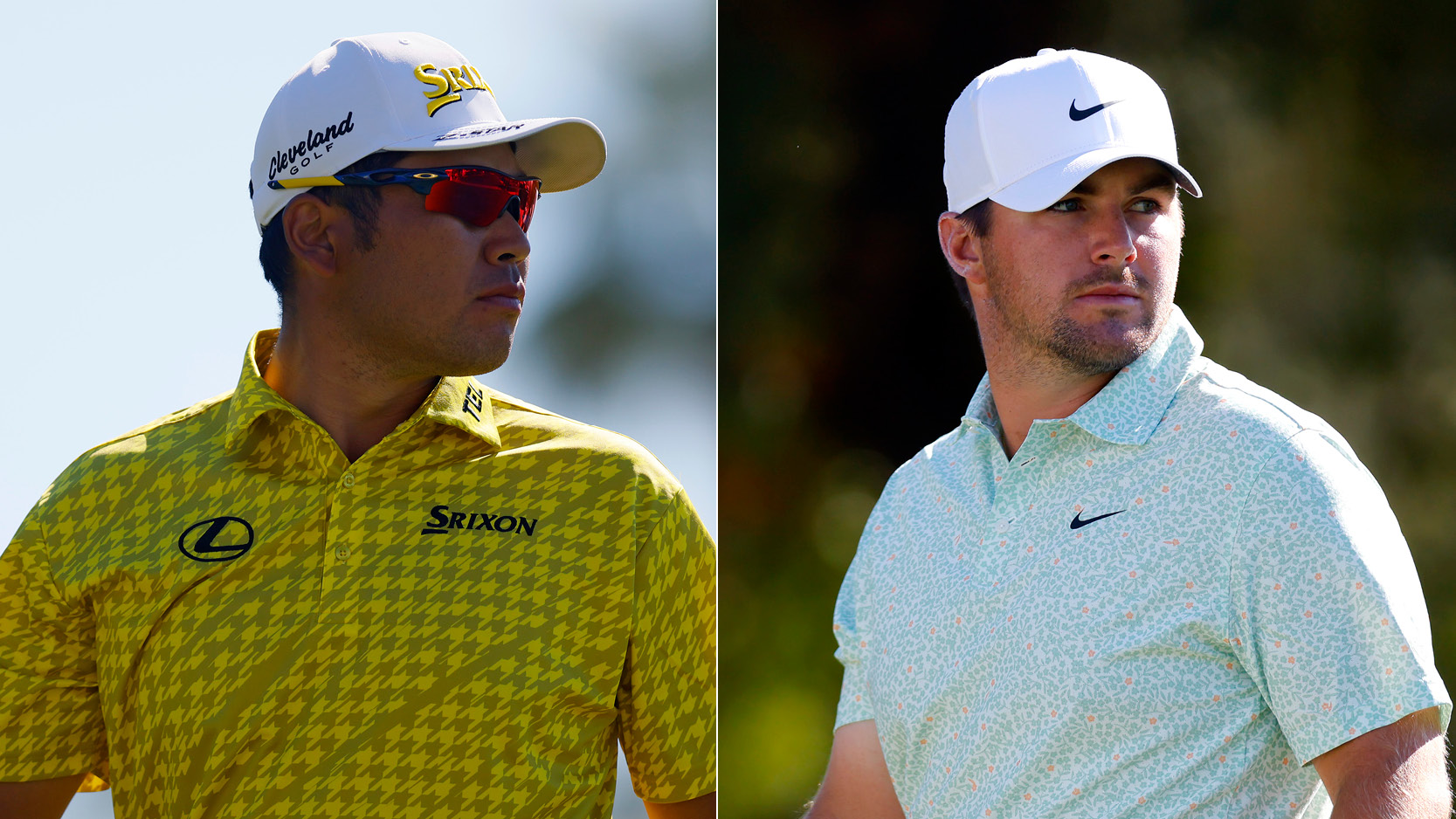 Hideki Matsuyama and Chris Gotterup stare on
