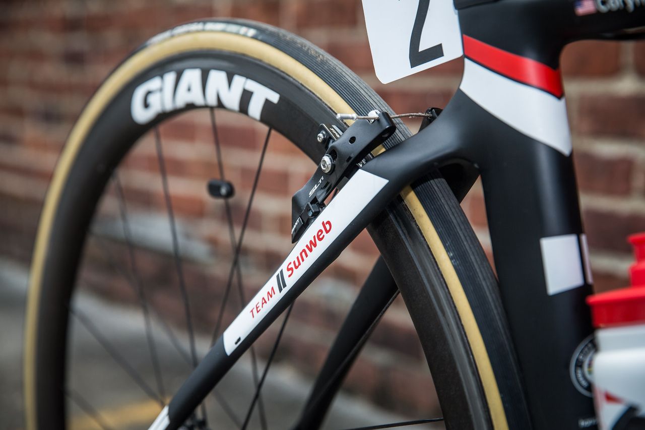 The Liv Envie uses Giant SpeedControl SL brakes tucked nicely behind the seat stays