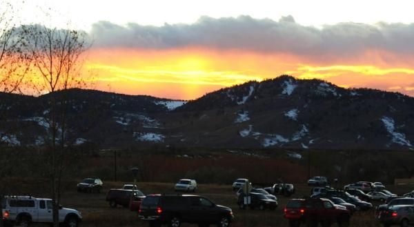 The crowd was treated to a spectacular sunset as they left the venue.