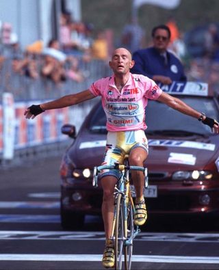 Marco Pantani wins at Montecampione during the 1998 Giro d'Italia.