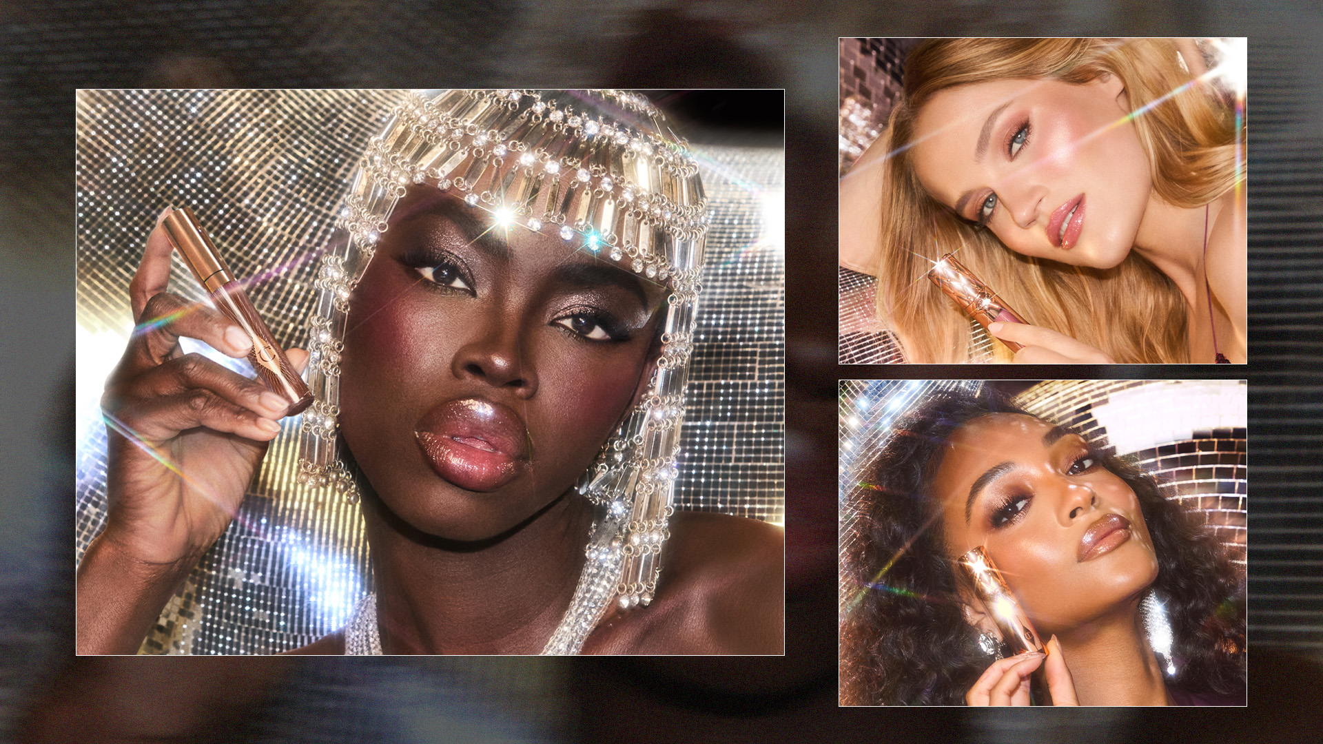 Models wearing Charlotte Tilbury holiday makeup