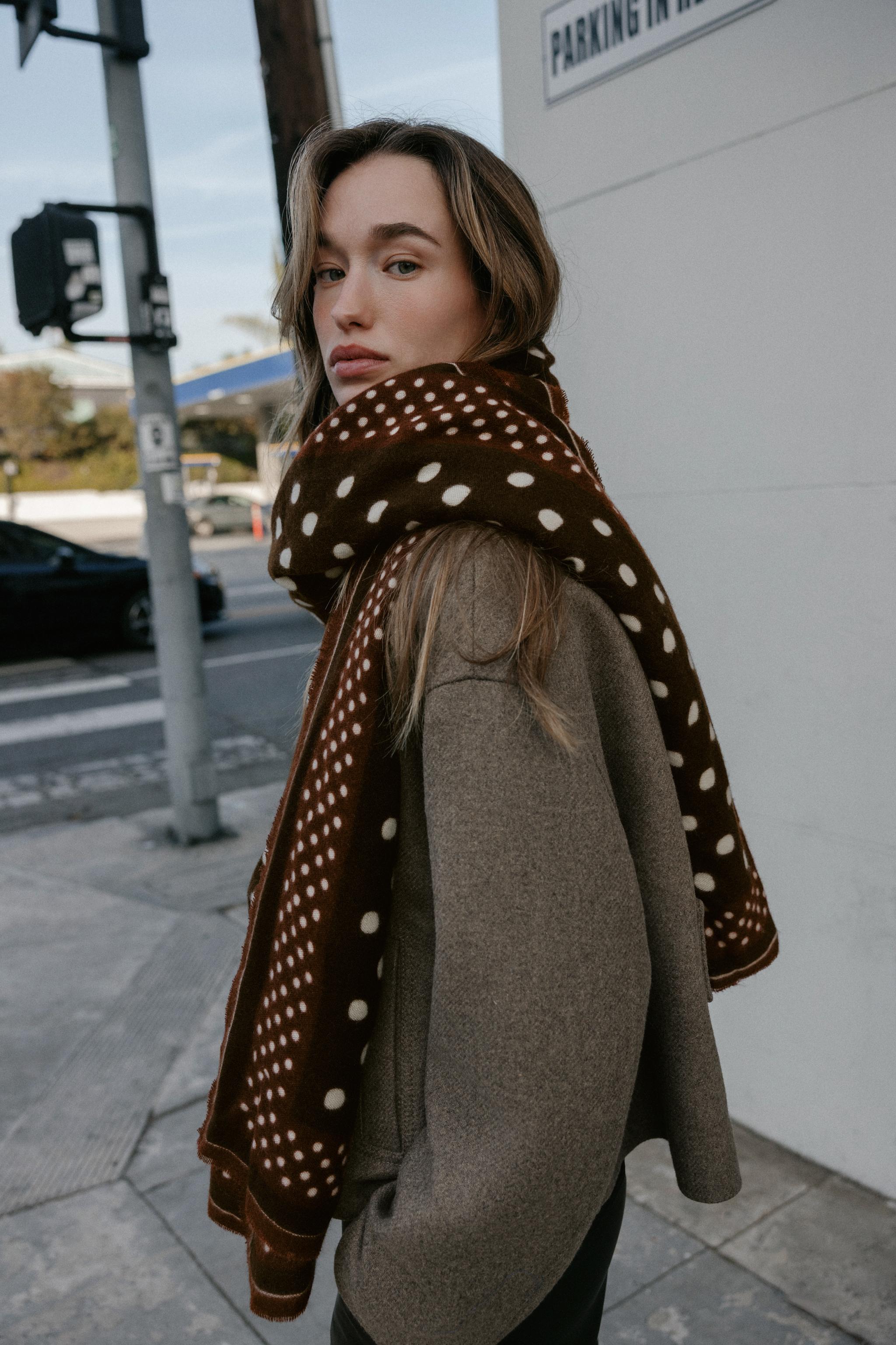 Polka Dot Print Scarf