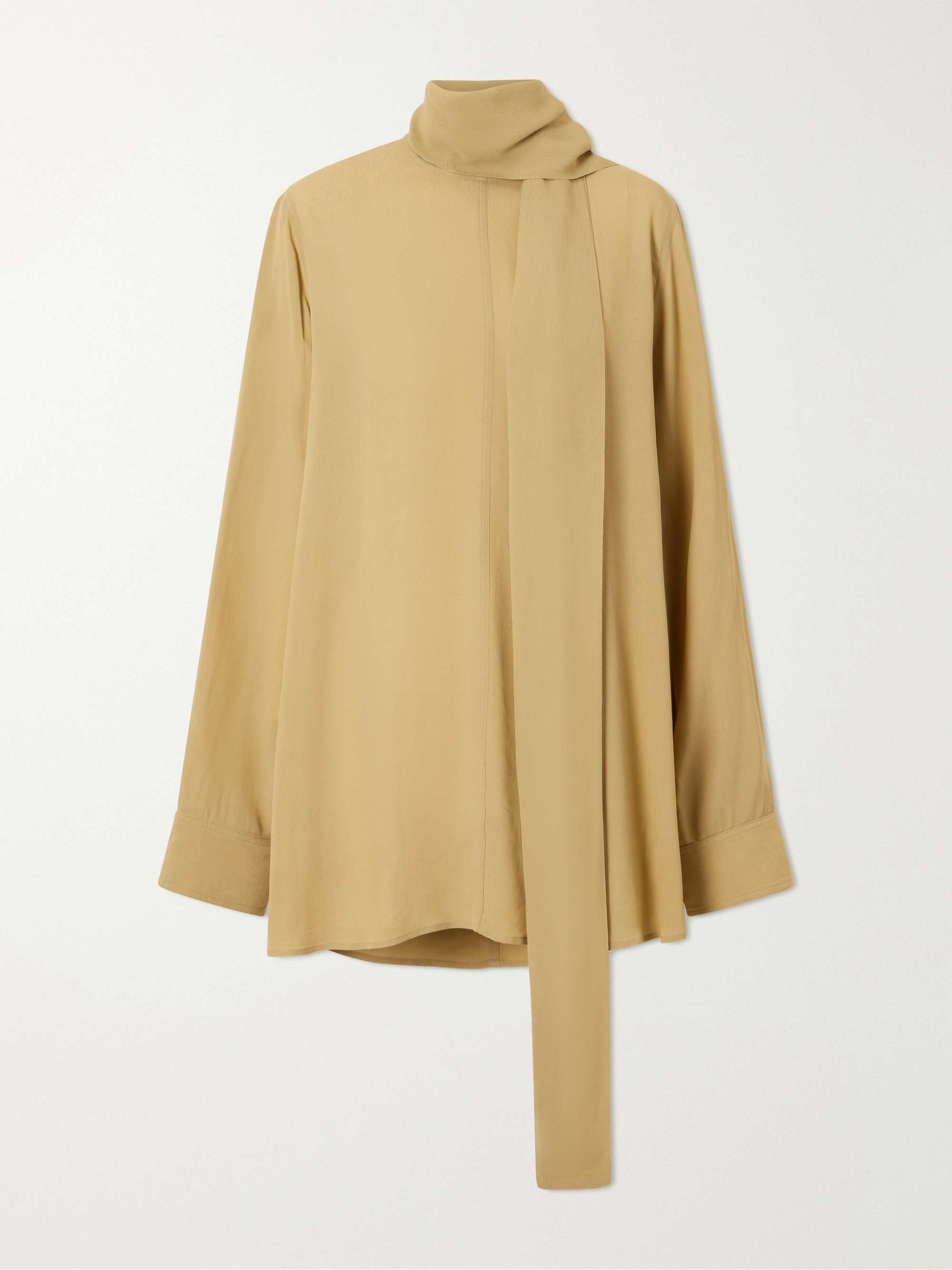 Tie-Detailed Crepe Shirt