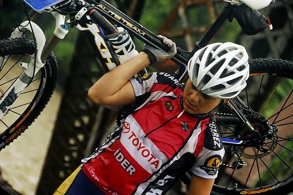 Costa Rican Adriana Rojas finishes in second place.