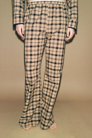 Check Pyjama-Style Trousers