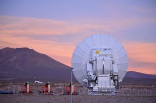 ALMA, a new radio telescope array, is built high up in the Chilean Atacama desert, at an altitude of 16,400 feet (5,000 meters).