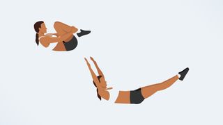 an illo of a woman doing the double leg stretch