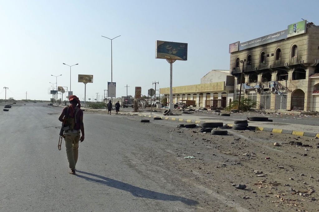 A pro-government fighter in Hudaydah.