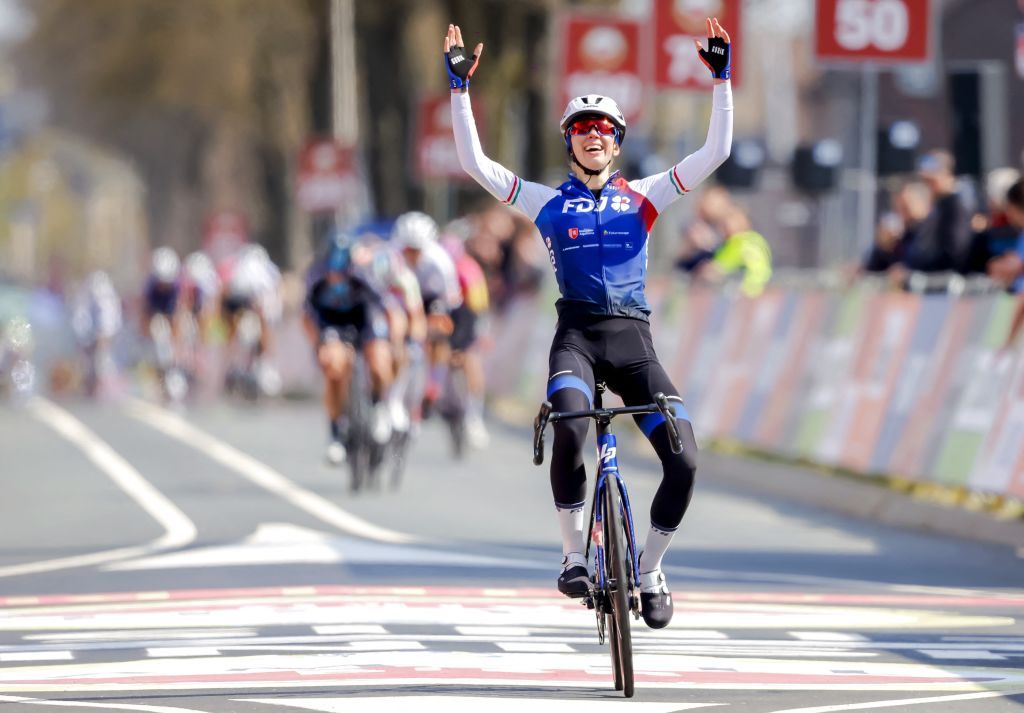 Italy&#039;s Marta Cavalli (FDJ Nouvelle-Aquitaine Futuroscope) wins the Amstel Gold Ladies Edition 2022