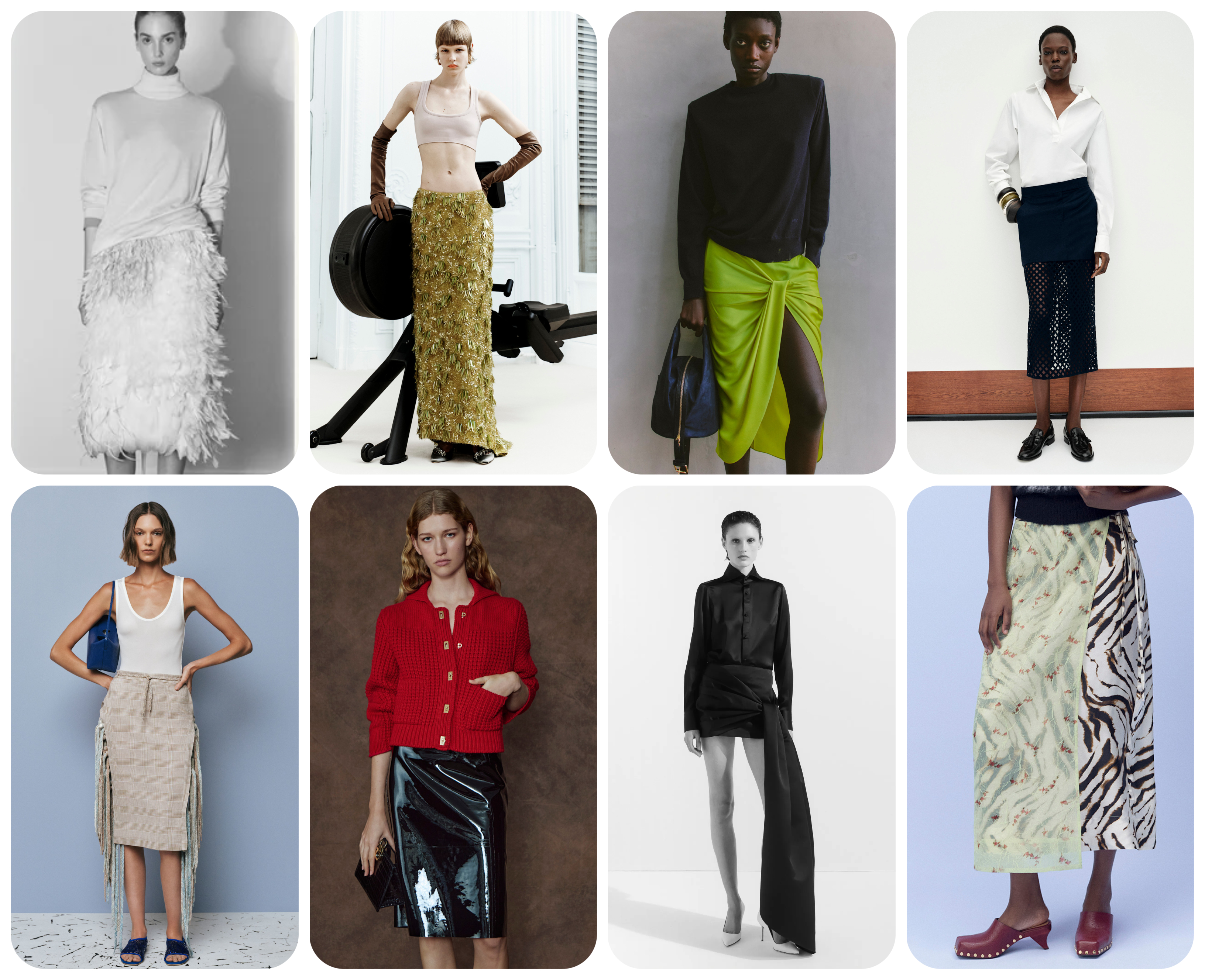 summer fashion trends 2026, personality skirt at The Row, Balenciaga, Stella McCartney, Max Mara, Christopher Esber, Ferragamo, Adam Lippes, Ganni
