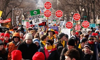 By some interpretations, a controversial South Dakota bill would make the killing of an abortion doctor a "justifiable homicide." Pictured: The annual March for Life in Washington D.C. 