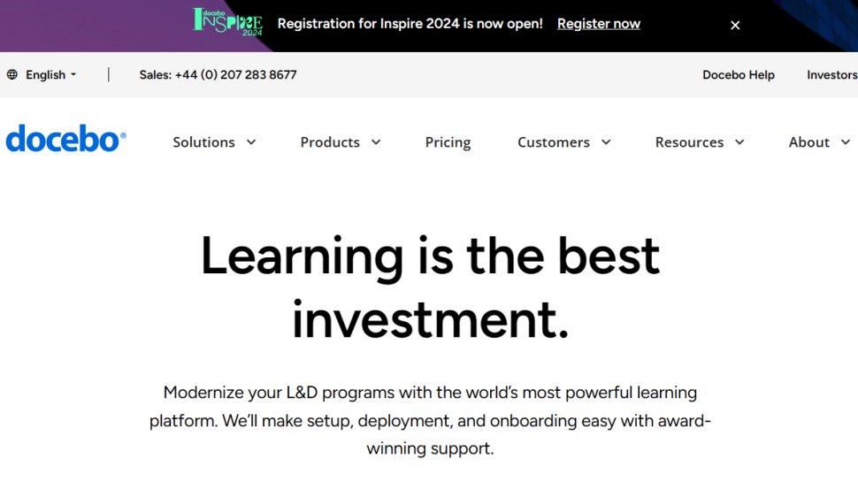Website screenshot for Docebo