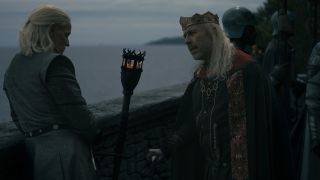 Daemon and Viserys talking in House of the Dragon