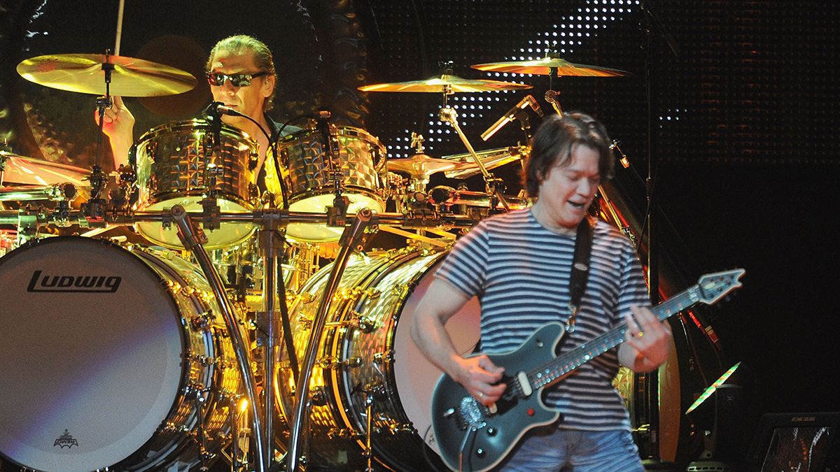 Alex Van Halen and Eddie Van Halen of Van Halen perform at Madison Square Garden on March 1, 2012 in New York City