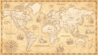 Un mapa del mundo de estilo vintage