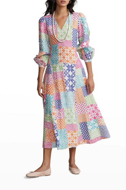 Polo Ralph Lauren Patchwork Linen Fit-&-Flare Dress