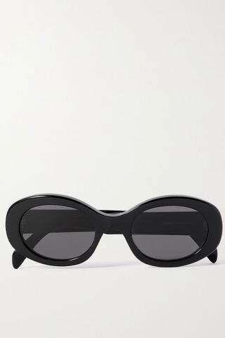 Celine Eyewear + Triomphe Oval-Frame Acetate Sunglasses