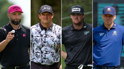 (L to R) Jon Rahm, Patrick Reed, Mito Pereira, Paul Casey