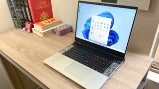 Framework Laptop 16 review unit on desk