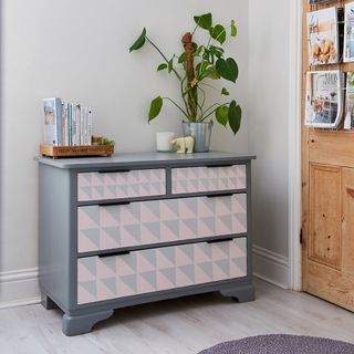 rustoleum geometric with drawers and books