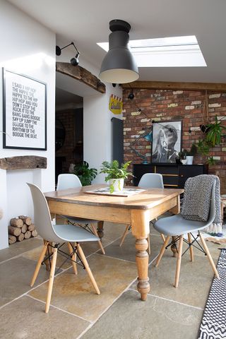 Open plan dining area in a rear extension