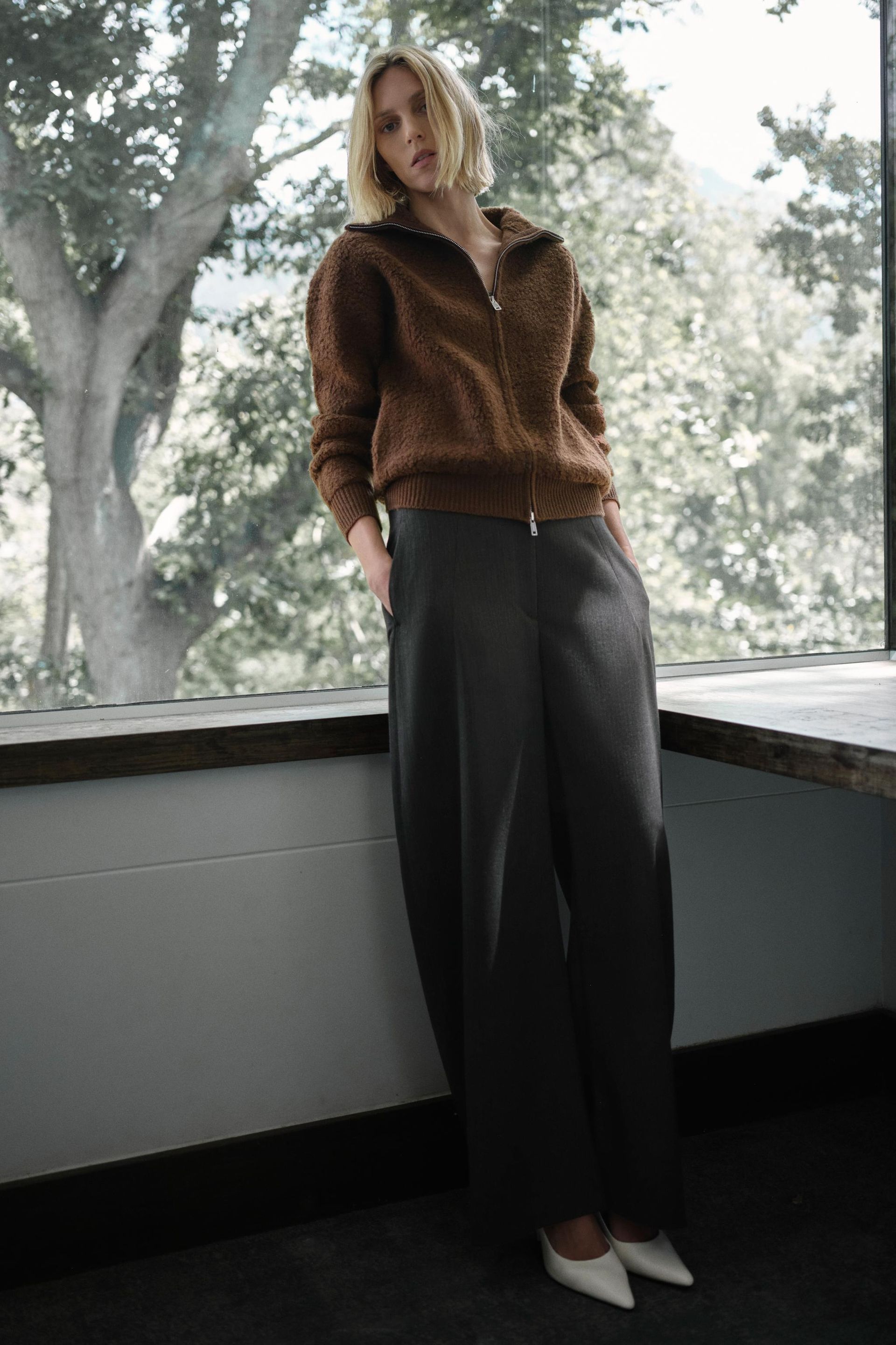 100% BouclÉ Wool Bomber Jacket
