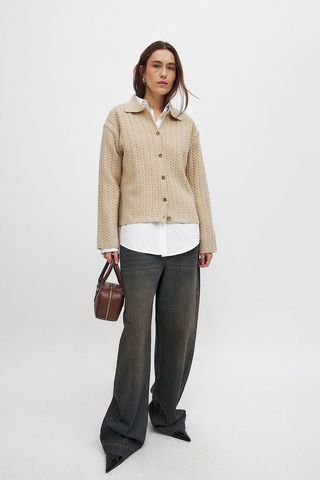 NA-KD, Cable Knitted Cardigan