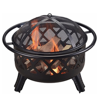 Outdoor Round Steel Wood Burning Fire Pit: £97.99