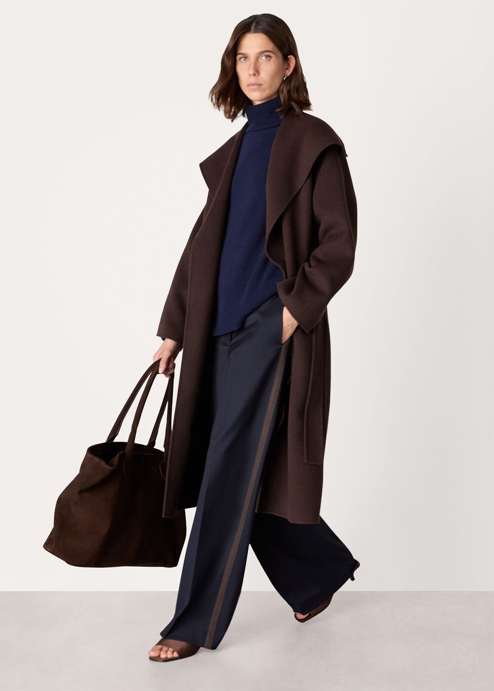Chocolate Cosima Double Face Coat