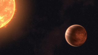 An illustration shows a hot Jupiter planet tidal locked to its star resulting in blisteringly hot dayside and a cooler nightside.