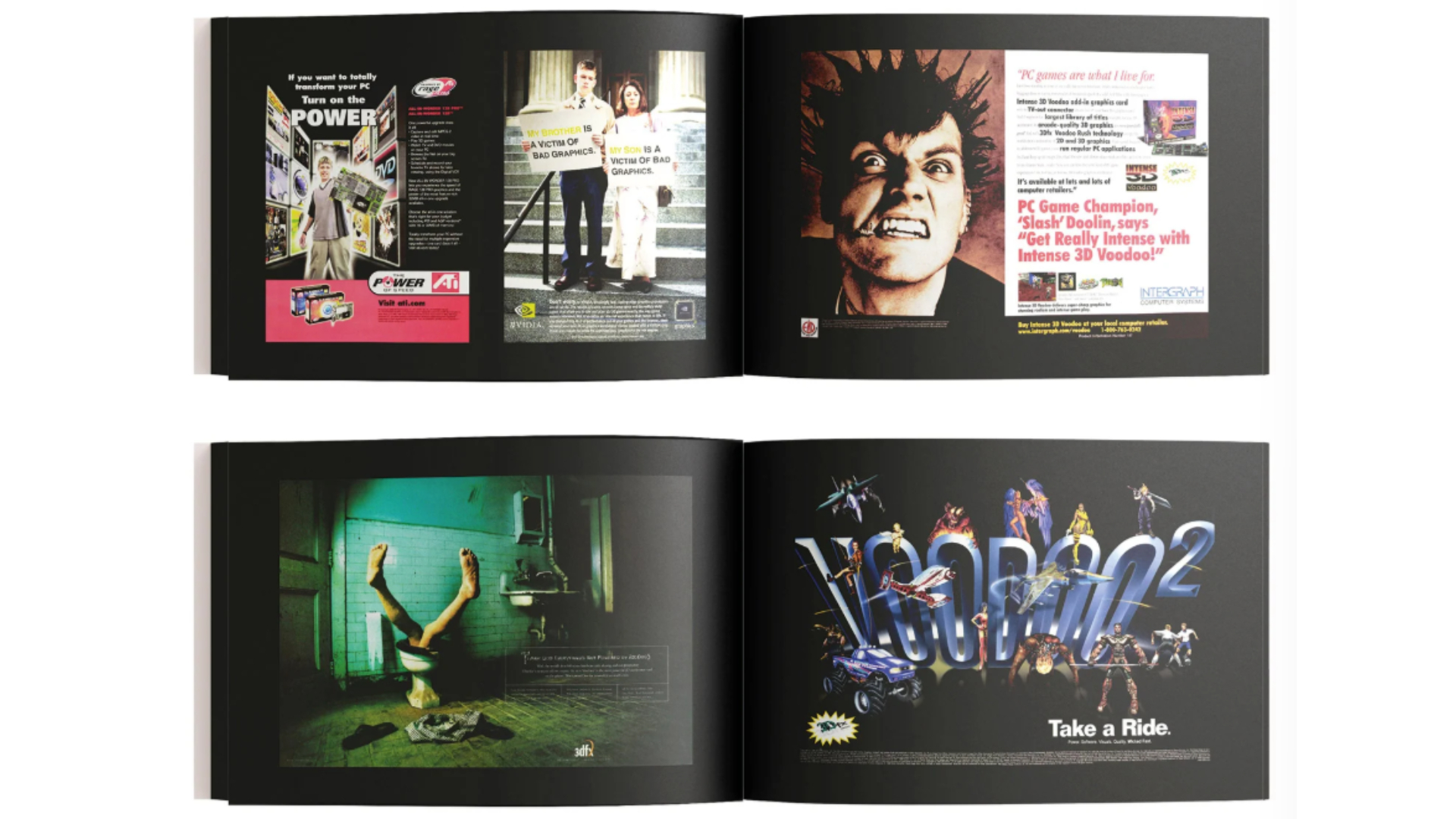 A selection of pages from Overclocked: An archive of graphics card box art