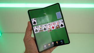 Solitaire Poker on the Samsung Galaxy Z Fold 3