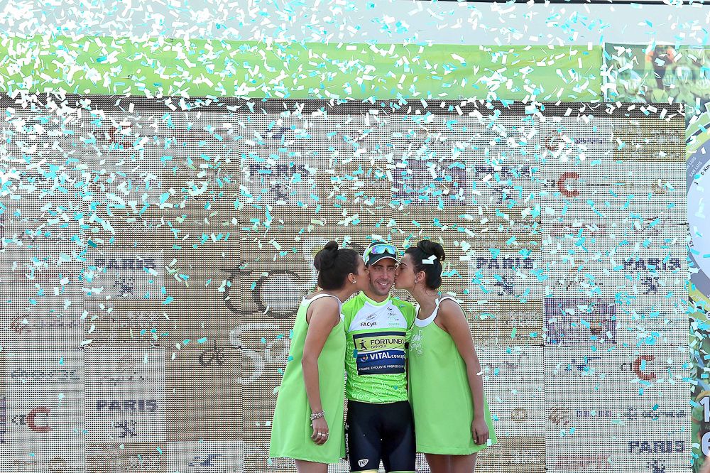 Eduardo Sepulveda on the stage 5 podium.