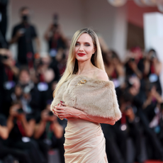 Angelina Jolie attends a red carpet for "Maria" during the 81st Venice International Film Festival on August 29, 2024 in Venice, Italy