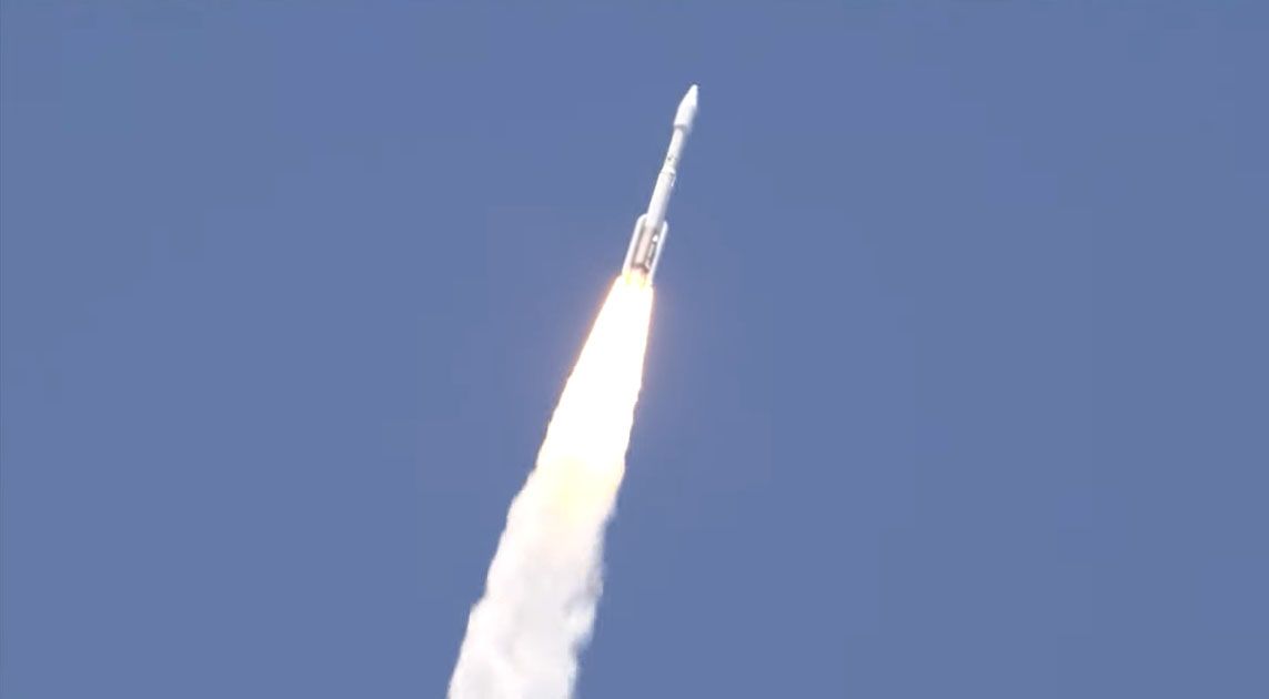 A United Launch Alliance Atlas V rocket carrying the SBIRS GEO Flight 5 missile-warning satellite for the U.S. Space Force lifts off from Space Launch Complex 41 at Cape Canaveral Space Force Station in Florida on May 18, 2021.