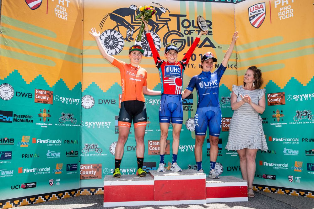 The top three on GC at the Tour of the Gila