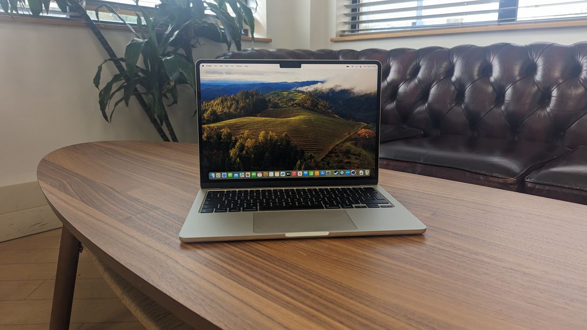 New MacBook Air 13-inch with M3 being used in a cafe