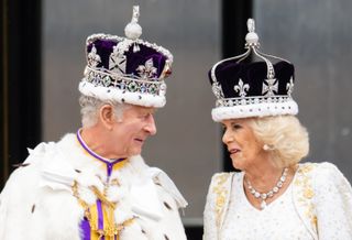 King Charles and Queen Camilla on the Buckingham Palace balcony