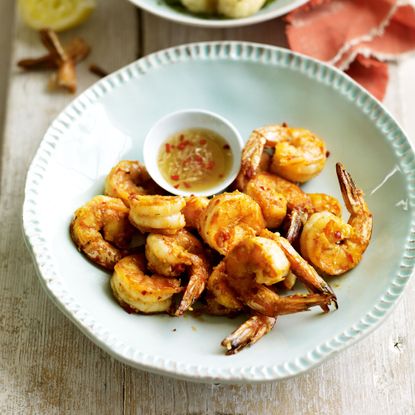 Chilli and Lemongrass Prawns with Roasted Cauliflower and a Thai Dipping Sauce Recipe-woman and home