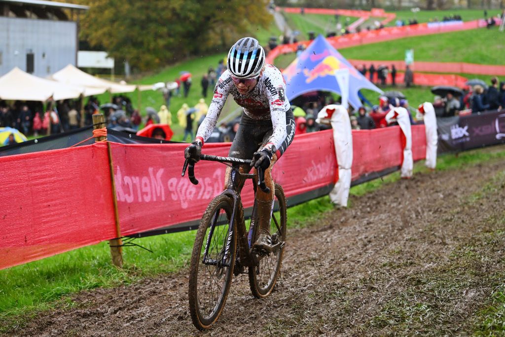 OVERIJSE BELGIUM NOVEMBER 20 Puck Pieterse of The Netherlands and Team Alpecin Deceuninck competes during the 62nd UCI Cyclocross World Cup Druivencross Overijse 2022 Womens Elite CXWorldCup Overijse Cyclocross on November 20 2022 in Overijse Belgium Photo by Luc ClaessenGetty Images